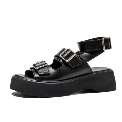 Aiyuqi Sandalen Frauen echtes Leder 2024 neue Sommer offene Frauen Strands andalen Keil Mode Damen Sandalen