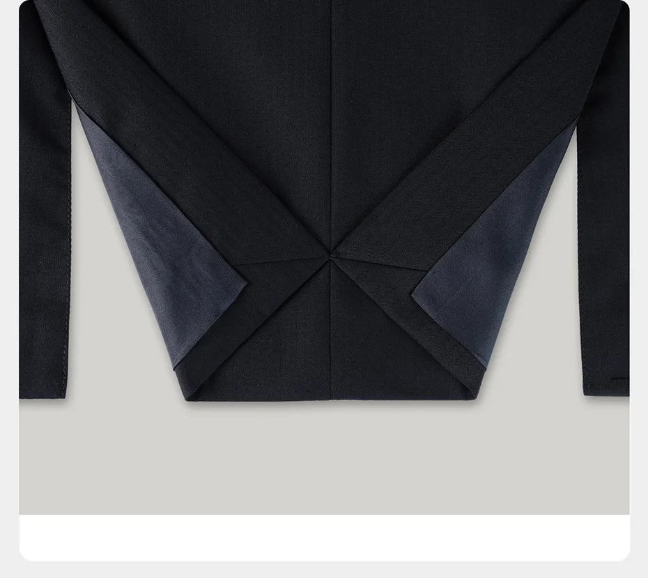 Hochwertiger Herrenanzug aus 50% Wolle: Slim Fit, Tiefblau, Business & Hochzeit, Größe 58-6XL