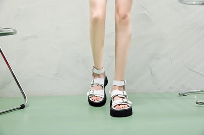 Aiyuqi Sandalen Frauen echtes Leder 2024 neue Sommer offene Frauen Strands andalen Keil Mode Damen Sandalen