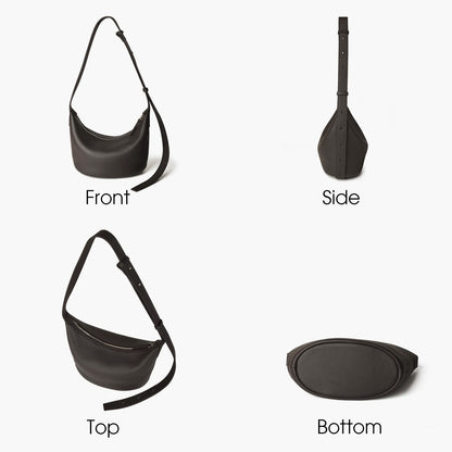 Mini Hobo Tasche aus Vollnarbigem Rindleder | Bucket-Form Crossbody