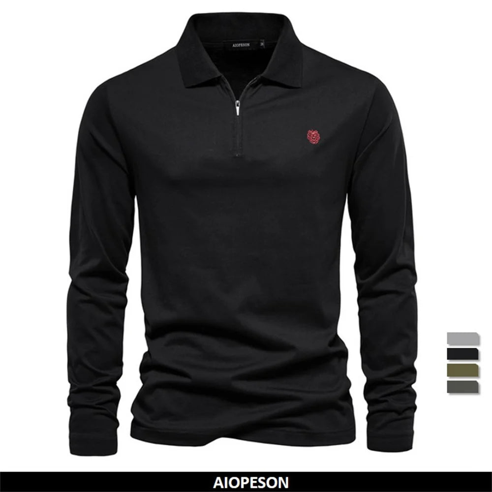 Premium Herren Polohemd Aus Baumwolle Angenehm Warmhalt
