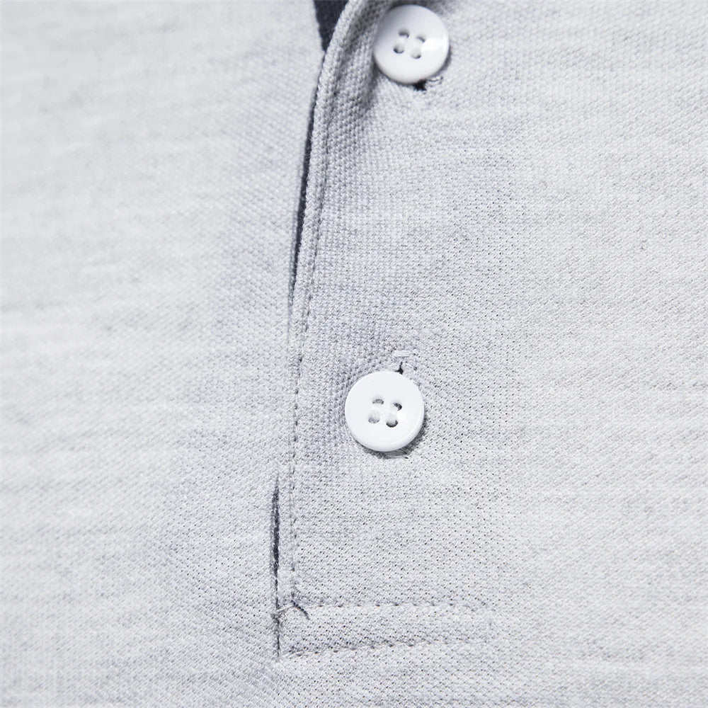 Premium Herren Langarm Polo Shirt Atmungsaktiv Und Elegant Für Business