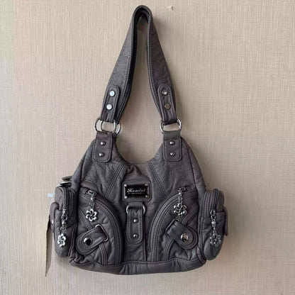 Damen-Handtasche Kleine Tote Mit Mehrfachfächern Aus Weichem Material Für Alltag Und Freizeit