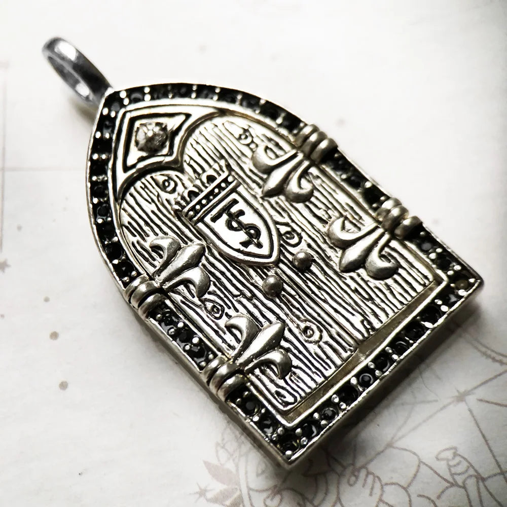 Damen-Charm-Anhänger Schwert Krone Ritter Schutz aus Sterlingsilber