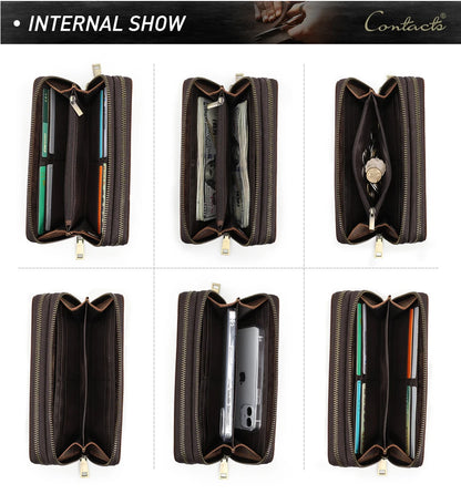 Herren Echtleder Clutch Vintage Business Geldbörse Kartenhalter Reise Büro Geschenk