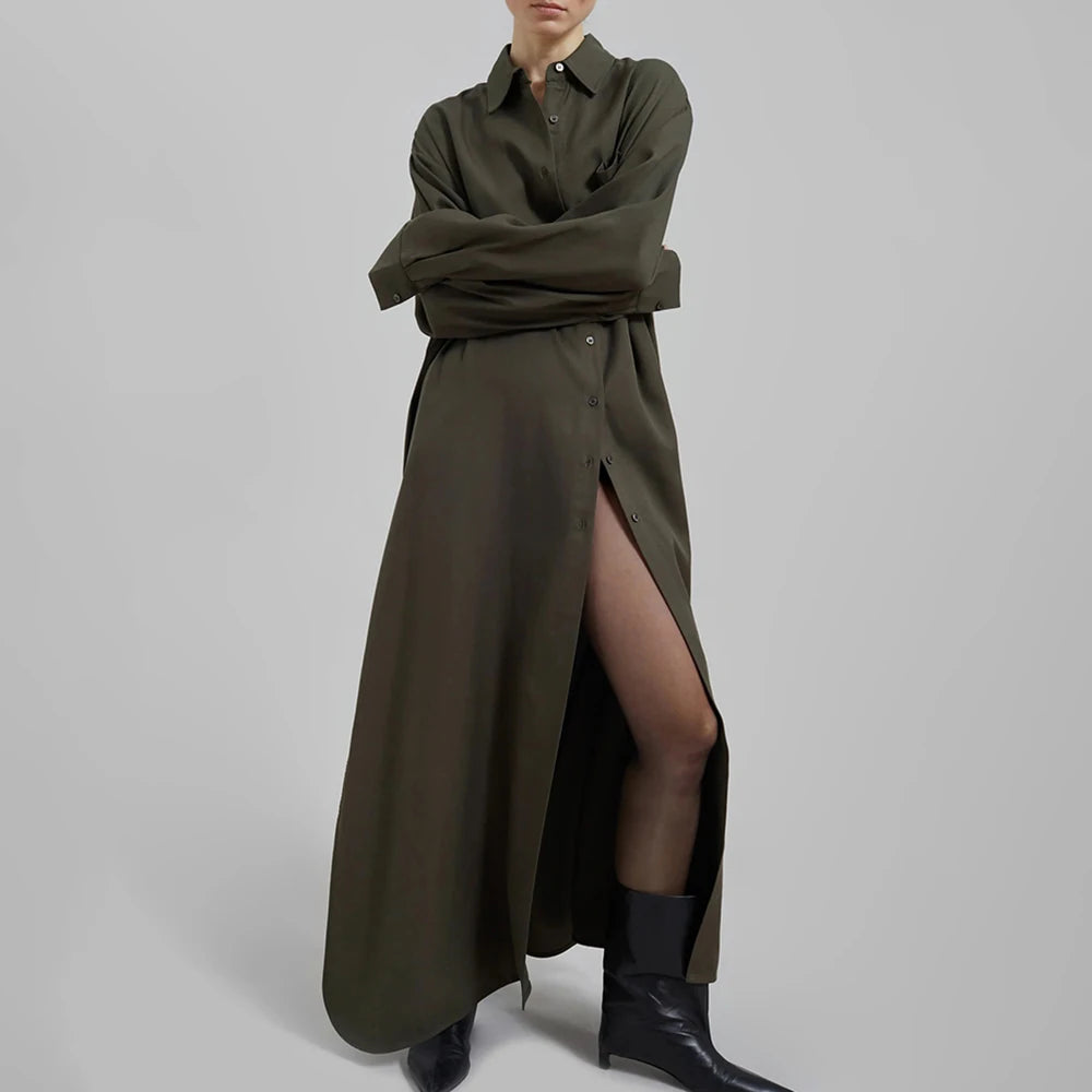 Eleganter Damen-Tunikablazer mit Reverskragen und langen Ärmeln im Patchwork-Design – ideal für die Straße