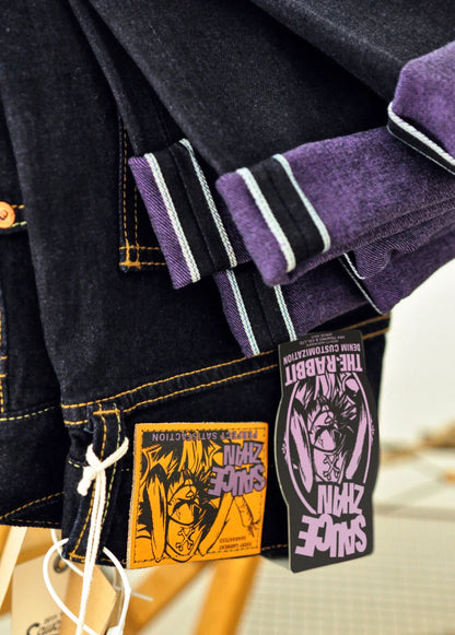 Herren Jeans im Vintage-Stil mit doppelseitiger Färbung und Kanten