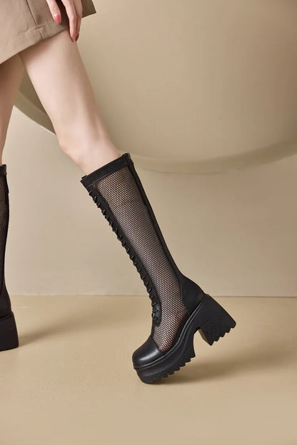 Damen Hochhackige Plattform Stiefel im Sommer im Römischen Stil