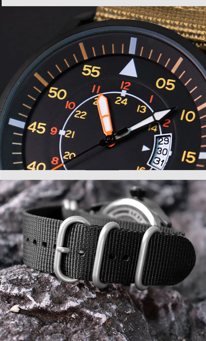 Herren-Quarzuhr mit Nylonarmband für Alltag und Freizeit