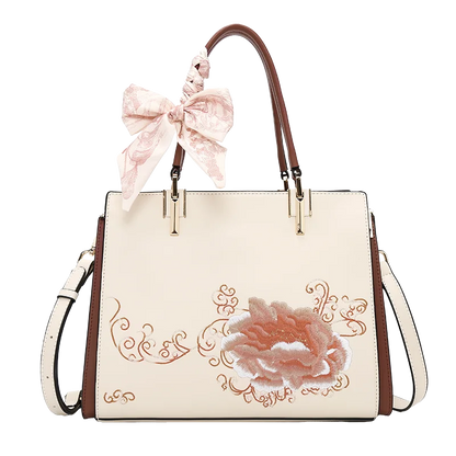 Damen Tasche Aus Splitleder Mit Reißverschluss Im Chinesischen Stil