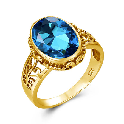 Damen-Ring Mit Citrin Im Ovalschnitt, Art Déco Stil, Geburtsstein Schmuck Aus Silber 925