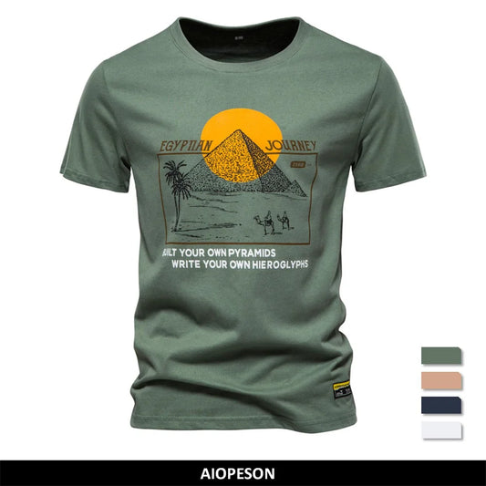 AIOPESON Baumwolle T Shirt für Männer Marke Qualität Drucken männer T-shirts Casual Slim Fit Oansatz Kurzarm Sommer Männer tops T Shirt