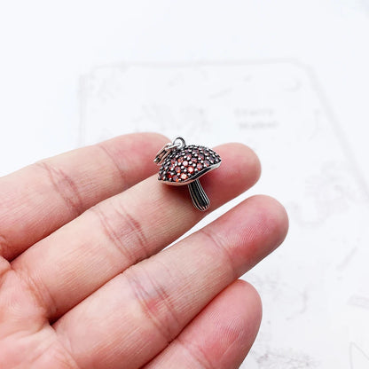 Damen-Charm-Anhaenger Pilz mit CZ-Pave aus Sterlingsilber