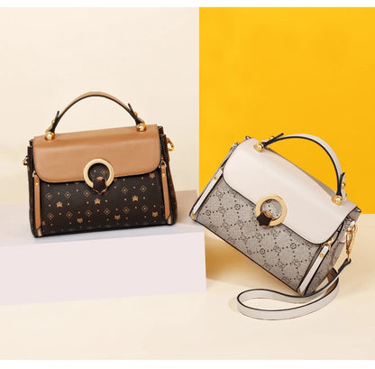 Damen Crossbody Tasche Aus PVC Leder Im Vintage Stil