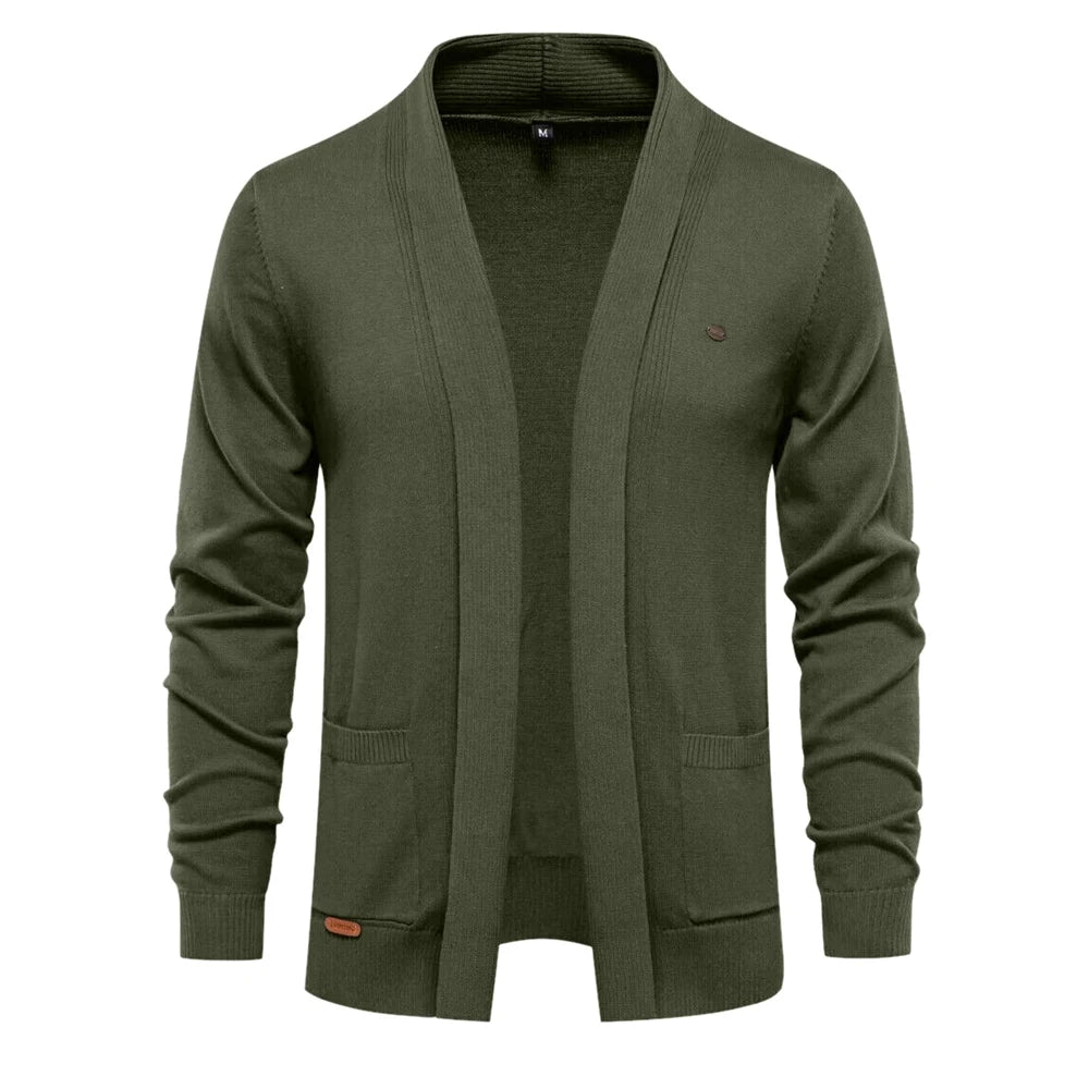 Baumwolle Strickjacke für Männer Qualität Herren Pullover Mode Turn Down Kragen Strick pullover für Männer