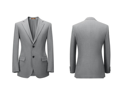 Herren-Anzugset mit Blazer und Hose in tiefem Blau und Khaki – modischer Seersucker für Frühling und Sommer, ideal für Hochzeiten und Büro.