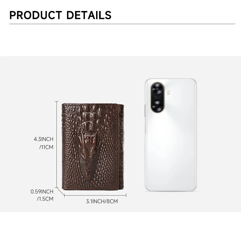 Unisex-Geldbörse aus echtem Leder mit Reißverschluss, Mehrfachkartenfächern und Ausweisfach