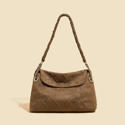Damen Schultertasche mit großem Fassungsvermögen im Retro-Look