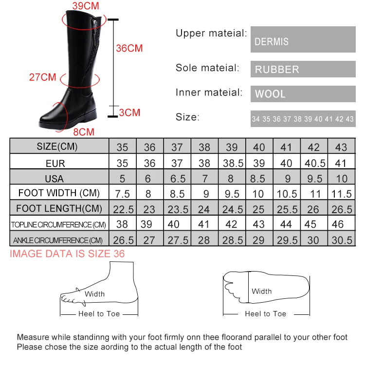 AIYUQI Women Winter Boots 2025 New Genuine Leather Women Long Boots Anti Slip Large Size 41 42 43 Wool Warm Knight Boots Women