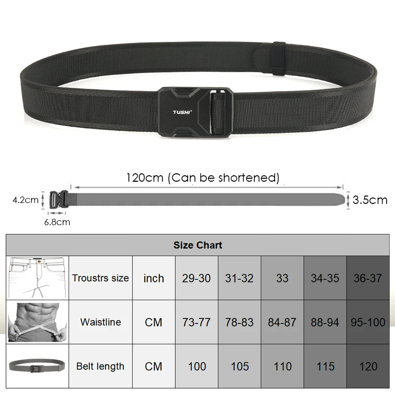 Herren-Gürtel aus Nylon mit magnetischem Schnellverschluss und elastischem Bund 35mm Breite