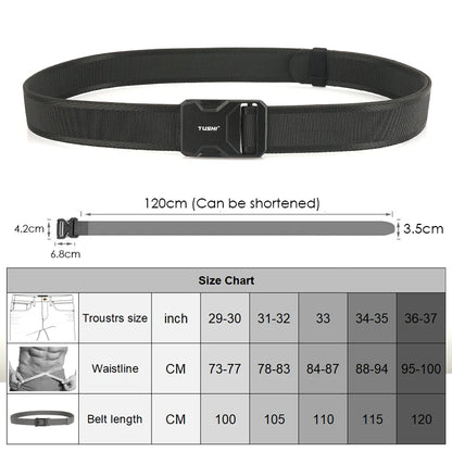 Herren-Gürtel aus Nylon mit magnetischem Schnellverschluss und elastischem Bund 35mm Breite