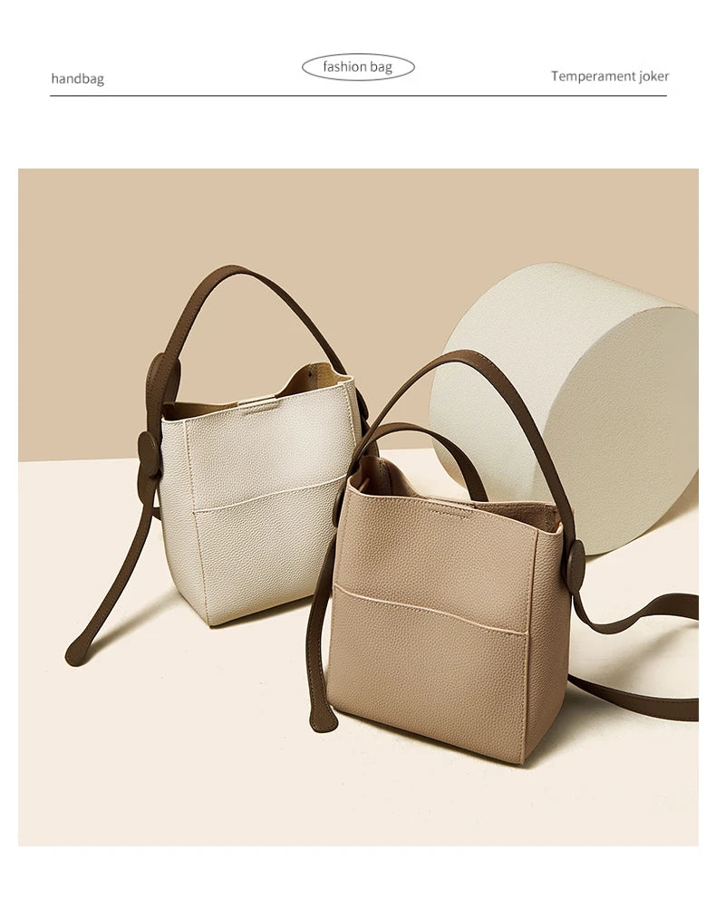 Damen Schultertasche Crossbody aus Splitleder mit großer Kapazität