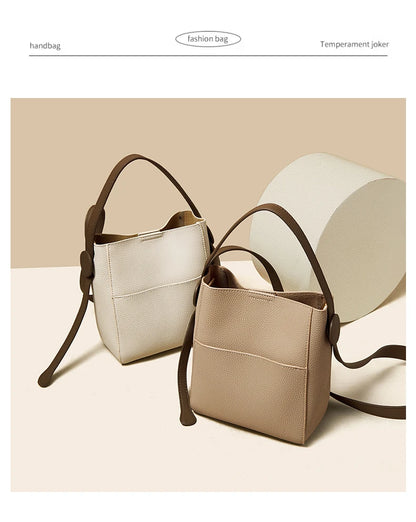 Damen Schultertasche Crossbody aus Splitleder mit großer Kapazität