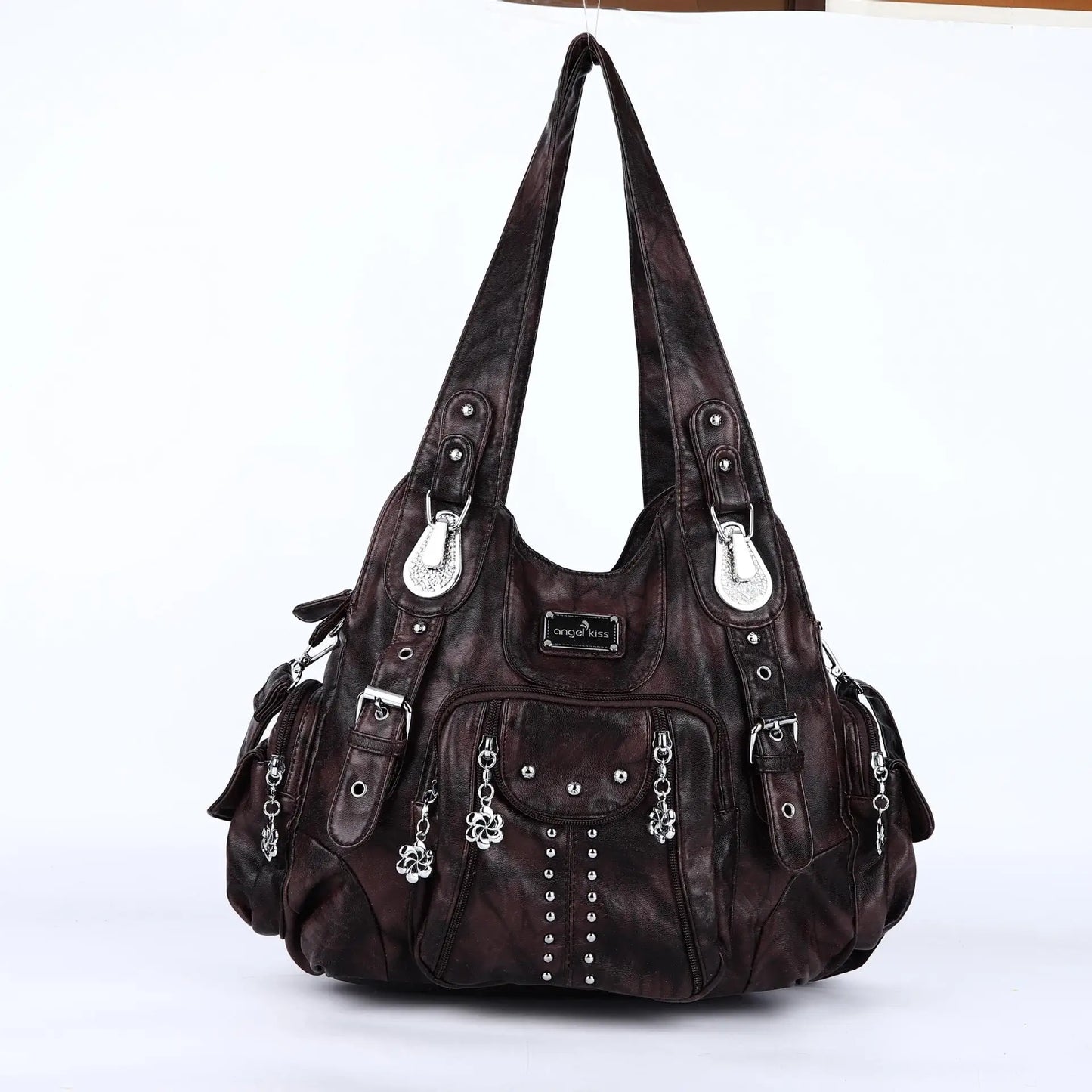 Damen-Schultertasche aus PU-Leder großes Fassungsvermögen ideal für Alltag und Reisen