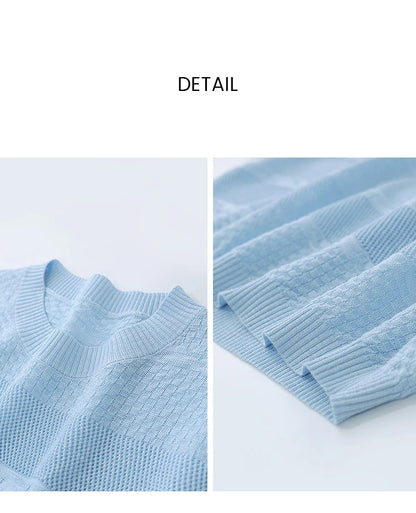 Damen-Rundhalspullover Kurzarm Crop Viskose locker Sommer