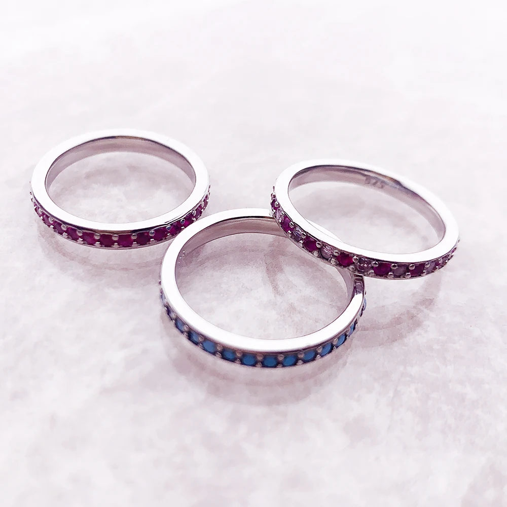 Damen-Ring Eleganz bunte Steine aus Sterlingsilber