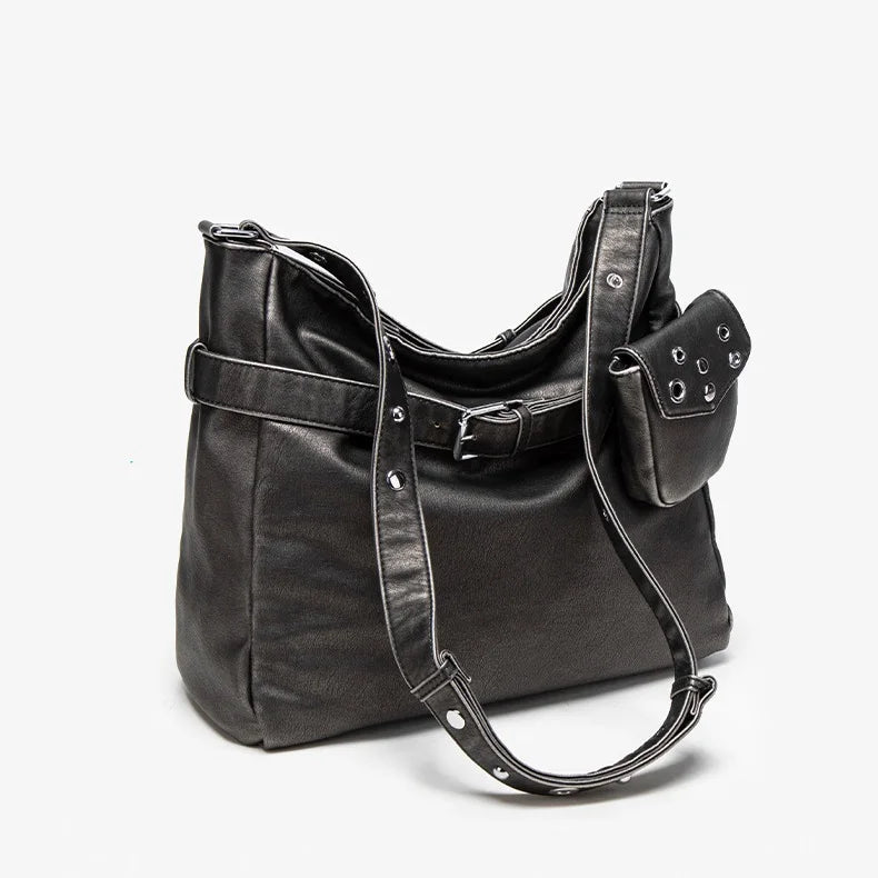 Damen-Schultertasche Vielseitig Geeignet für Alltag in stilvoller Form aus weichem Leder