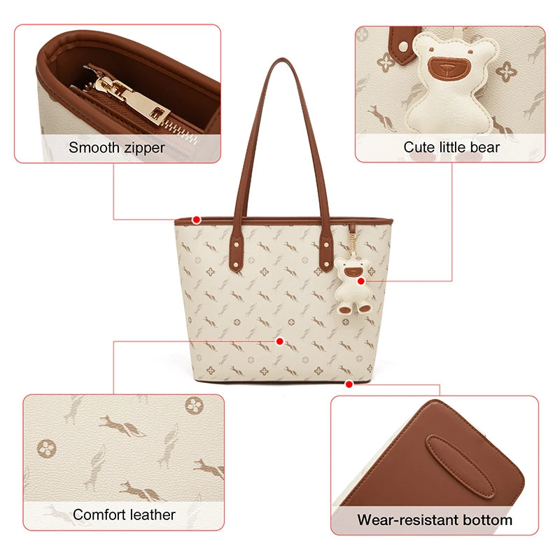 Damen Schultertasche aus PU-Leder Neu lässig mit großzügiger Kapazität