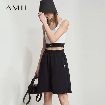 Damen Shorts aus leichtem Nylon-Baumwoll-Mix mit elastischer Taille und Taschen