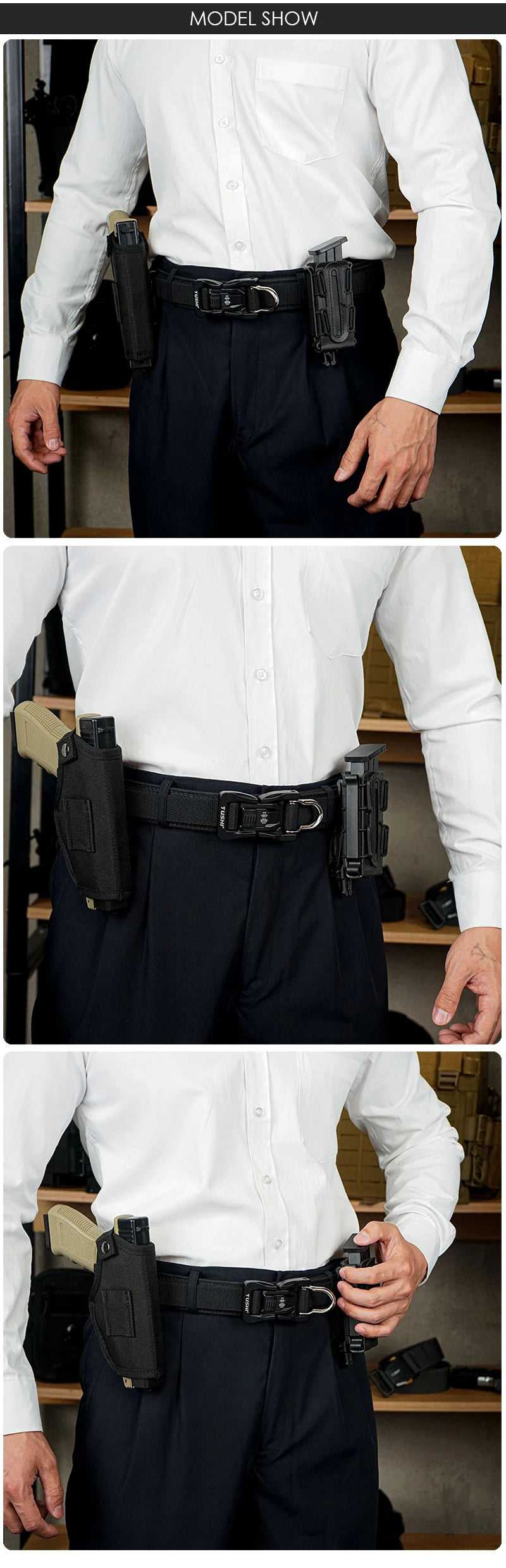 Herren-Taktikgürtel aus Polyester mit Metall-Schnalle und Schnellverschluss für Alltag Einsatz