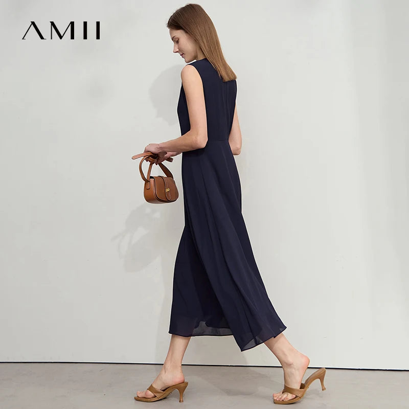 Ärmelloses Midikleid Elegant Schlank Komfortabel Für Büro Damen