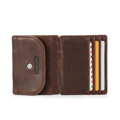 Herren Echtleder Geldbörse Slim RFID Kartenhalter Geldclip ultra dünn Mini Geschenk