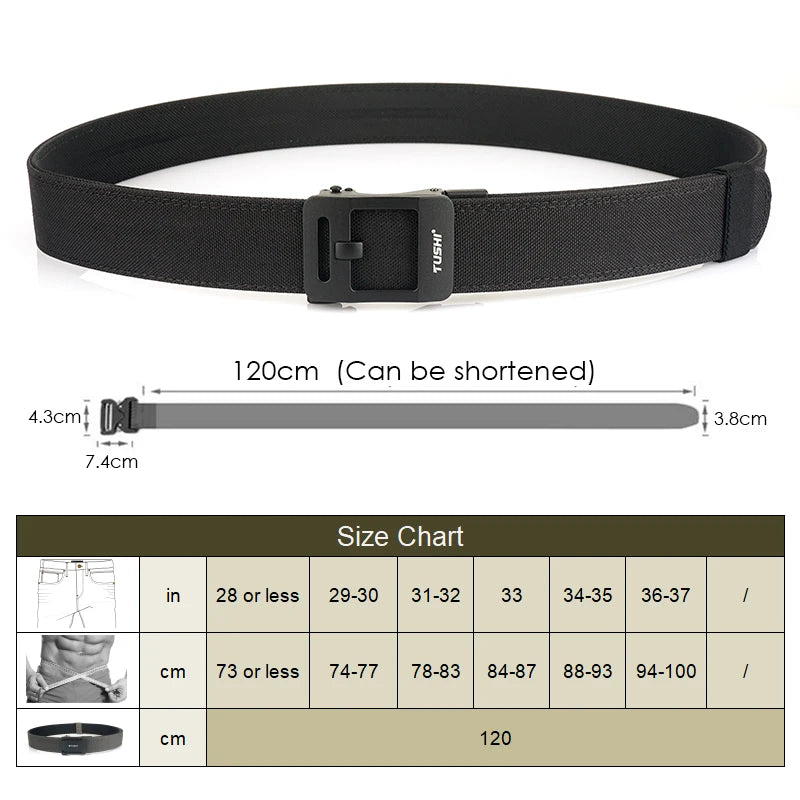 VATLY EDC Rigid Gürtel Herren Nylon Tactical Gun Belt Automatik-Schnalle