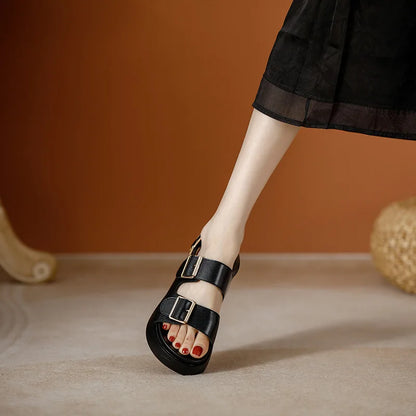 AIYUQI Frauen Sandalen Große Größe Sommer Neue Strand Sandalen Mädchen Dicke Sohle Mode Offene spitze Römischen frauen Schuhe