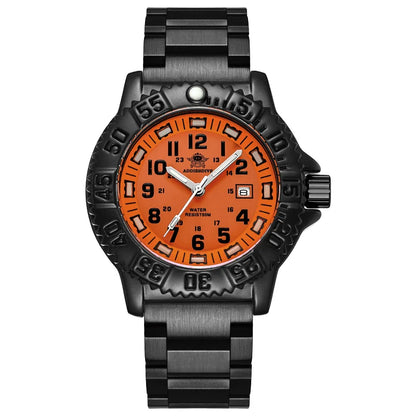 Herren-Sportquarzuhr mit Leuchtzeigern und Nylonarmband