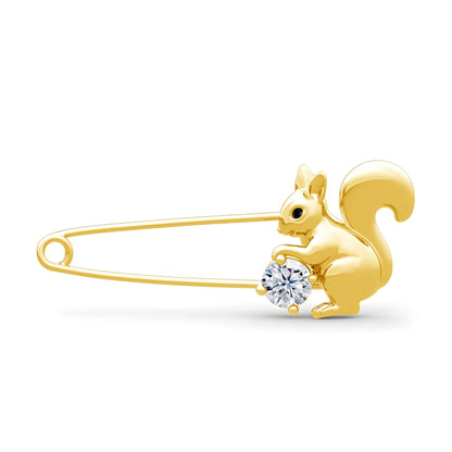 Brosche Eichhörnchen Moissanit Silber Luxus Designer Weihnachten Damen