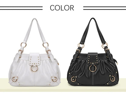 Damen-Schultertasche aus PU mit Reißverschluss Großes Fassungsvermögen und Innenfächern für Alltag