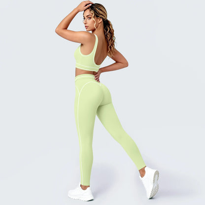 Damen Yoga Sportset Rückenfreier BH Schnell Trocknend Atmungsaktiv