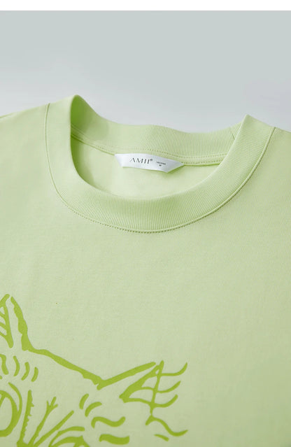 Damen T-Shirt mit Druck im lässigen Rundhals-Stil für das Büro