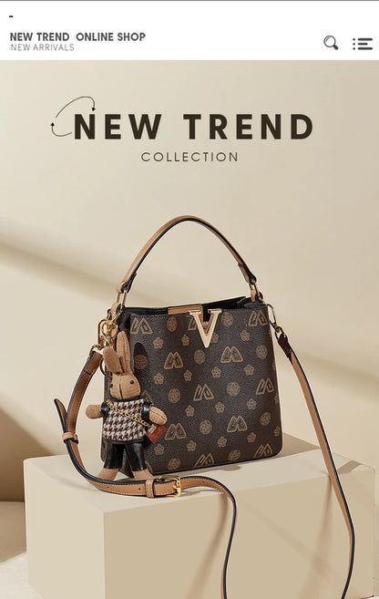 Damen Handtasche im Retro-Stil mit kleinem Bucket Bag