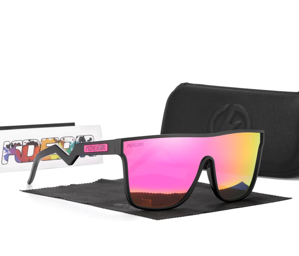 Sonnenbrille Einteiler übergroß polarisiert gebogene Gläser Herren