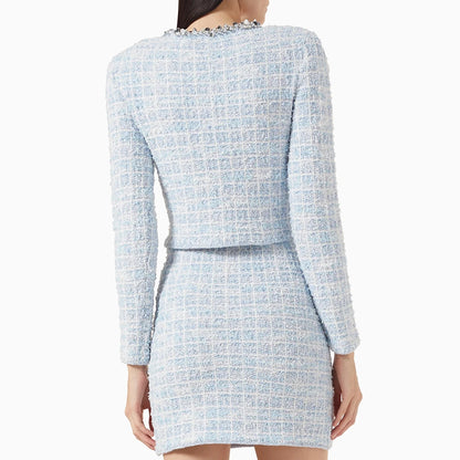 Eleganter Damen-A-Linien-Rock mit hohem Bund und Patchwork-Design im minimalistischen Stil