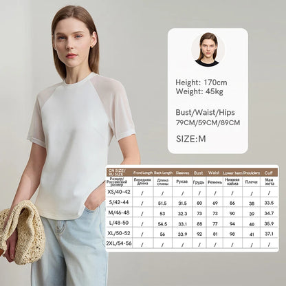 Damen Top im minimalistischen Stil mit O-Ausschnitt und schmaler Passform