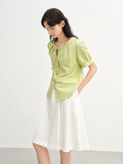 Kurzärmeliges Damen-Blusenshirt mit Blumenmuster und elegantem Design – ideal für den Sommer