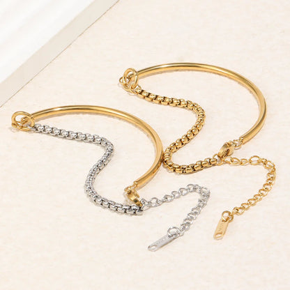 Damen-Armband mit Kastenkette und Stabglieder aus Edelstahl