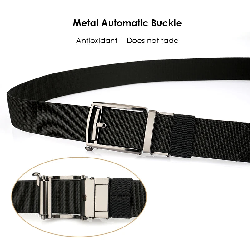 VATLY Elastik-Gürtel Herren Gunmetal Automatik-Schnalle Nylon Einheitsgröße